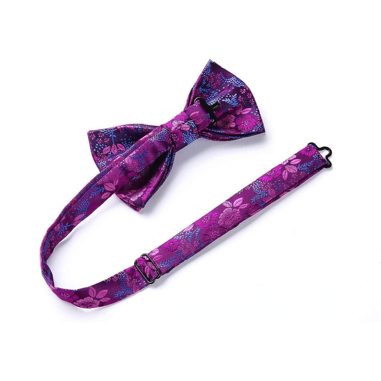 Hisdern Purple Paisley Pre-Tied Bow Tie For Evening Wear
