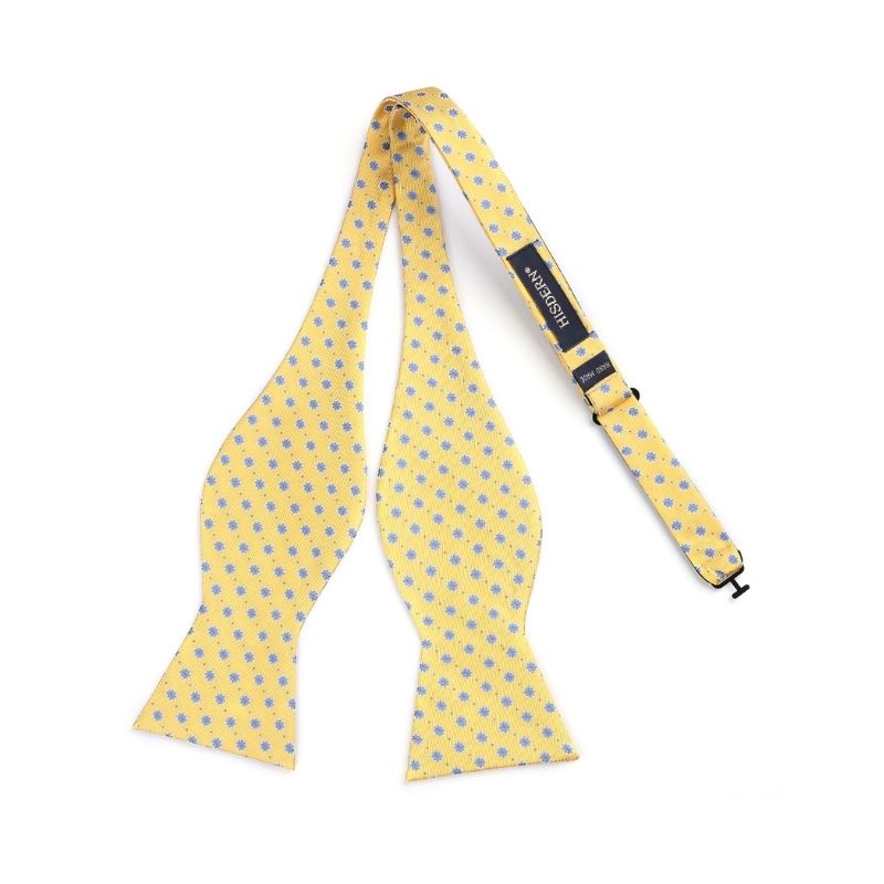 Hisdern Yellow Blue Floral Bow Tie Set Groomsmen Wedding
