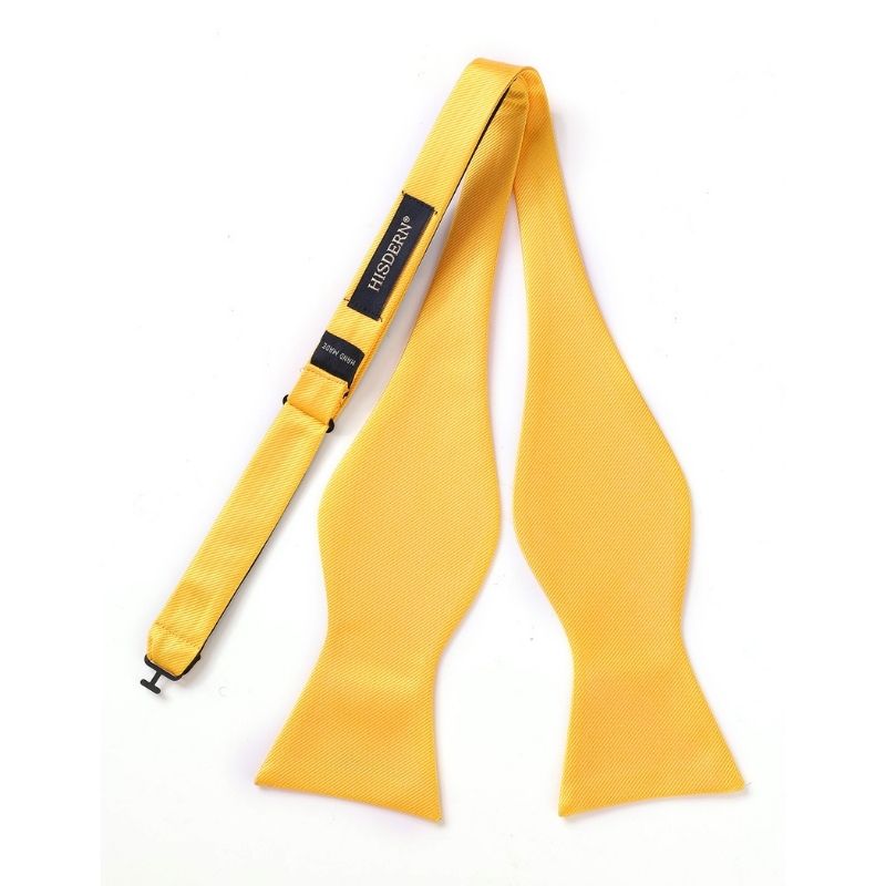 Hisdern Yellow Solid Bow Tie Accessories Set For Evening Wear