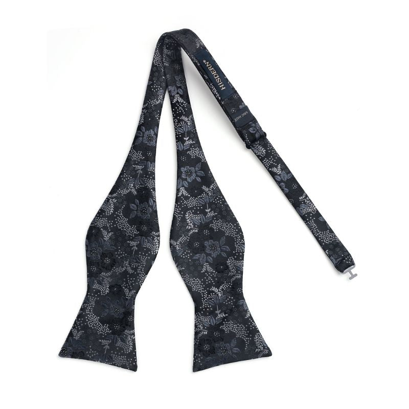 Hisdern Blue White Floral Bow Tie Set Groomsmen Wedding