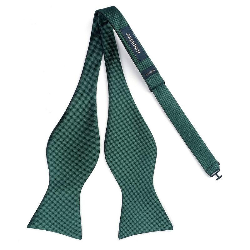 Hisdern Green Plaid Bow Tie Set For Special Occasions