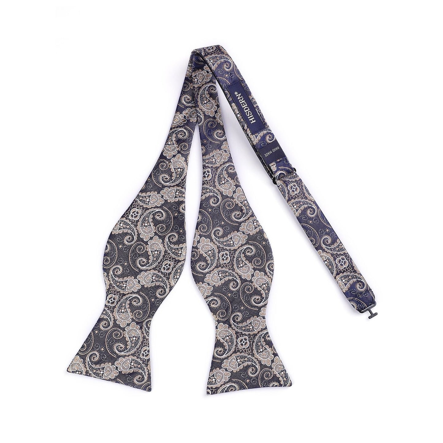 Hisdern Gold Paisley Bow Tie Set For Evening Wear