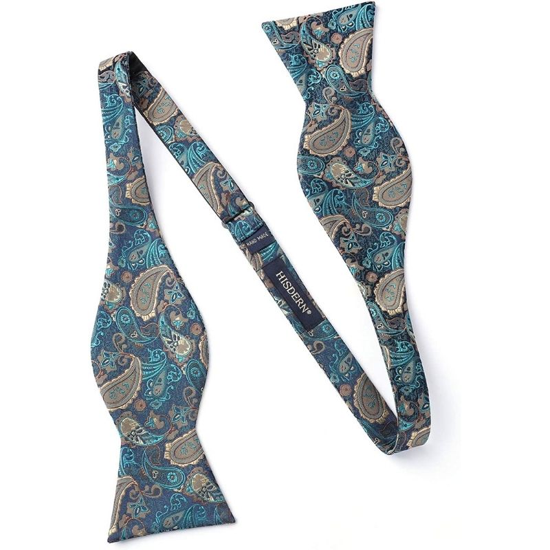 Hisdern Paisley Suspenders Bow Tie Set Green Aqua Formal Accessories