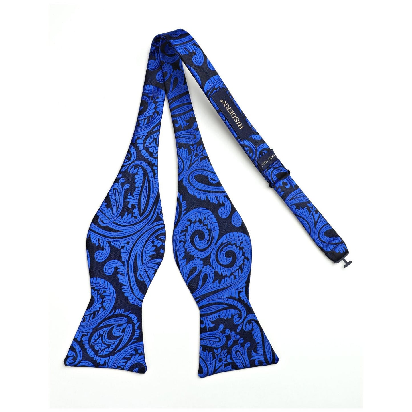 Hisdern Royal Blue Paisley Bow Tie Set For Evening Wear
