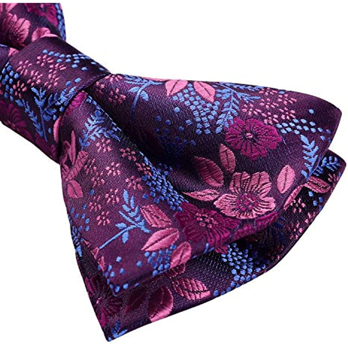 Hisdern Vintage Pink Floral Pre-Tied Bow Tie for Prom