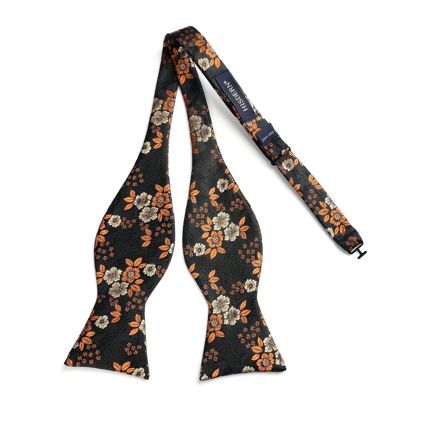 Hisdern Black Floral Bow Tie Set Groomsmen Wedding