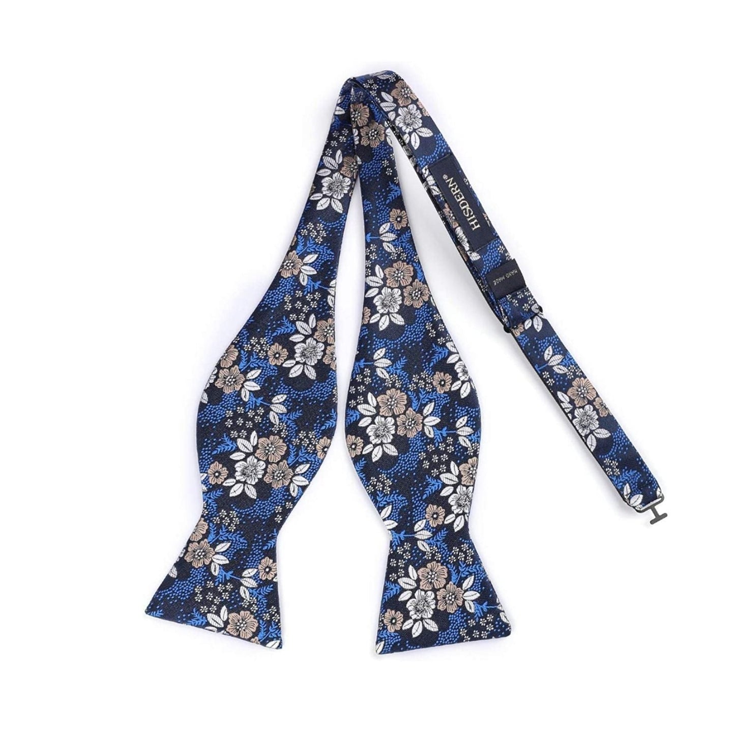 Hisdern Blue White Floral Bow Tie Set Groomsmen Wedding