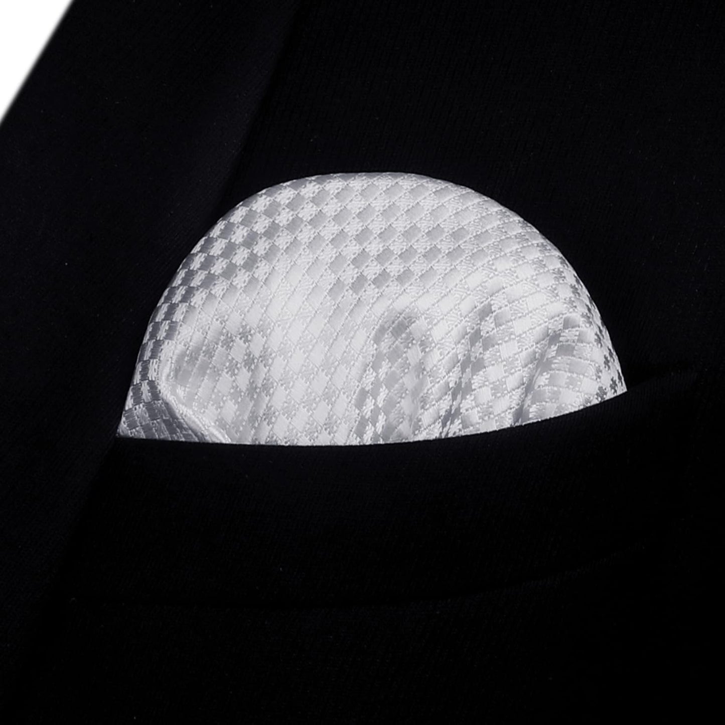 Hisdern Houndstooth Bow Tie Pocket Square White Formal Attire
