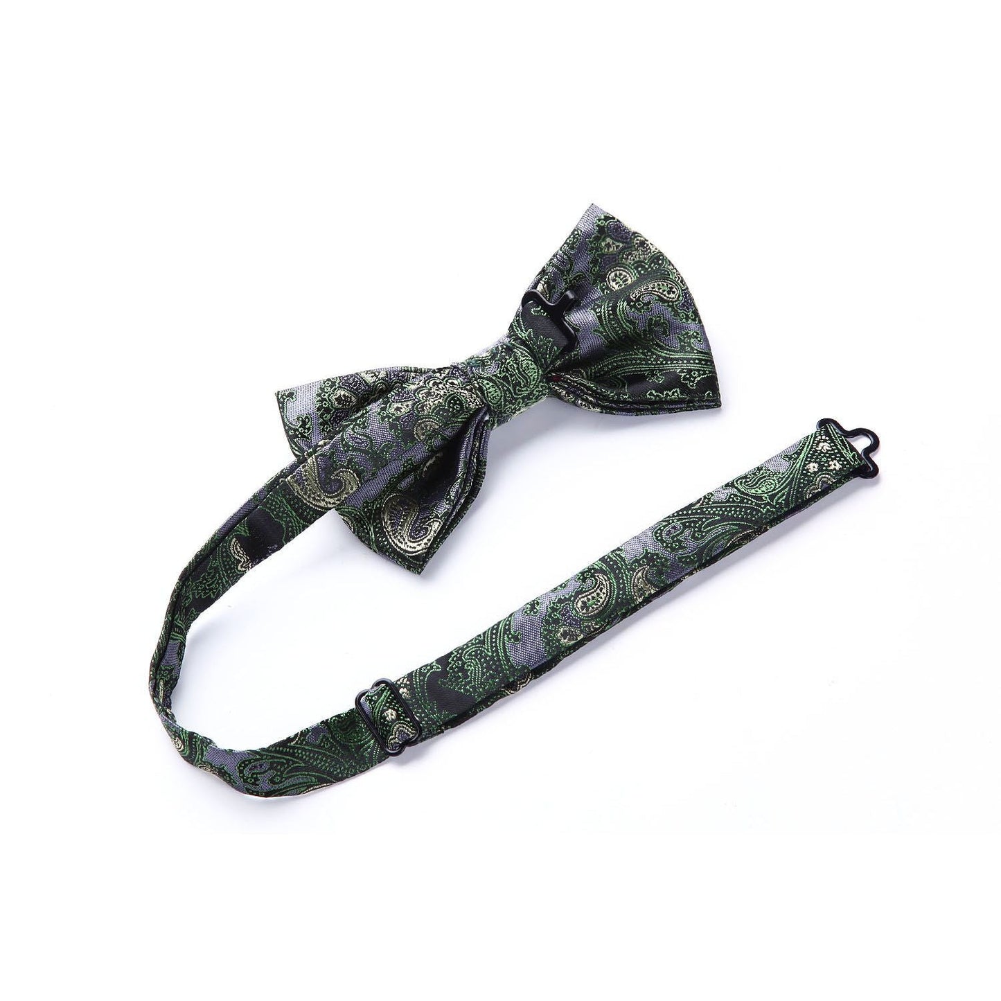 Hisdern Paisley Suspenders Pre-tied Bow Tie Set Green Formal Accessories