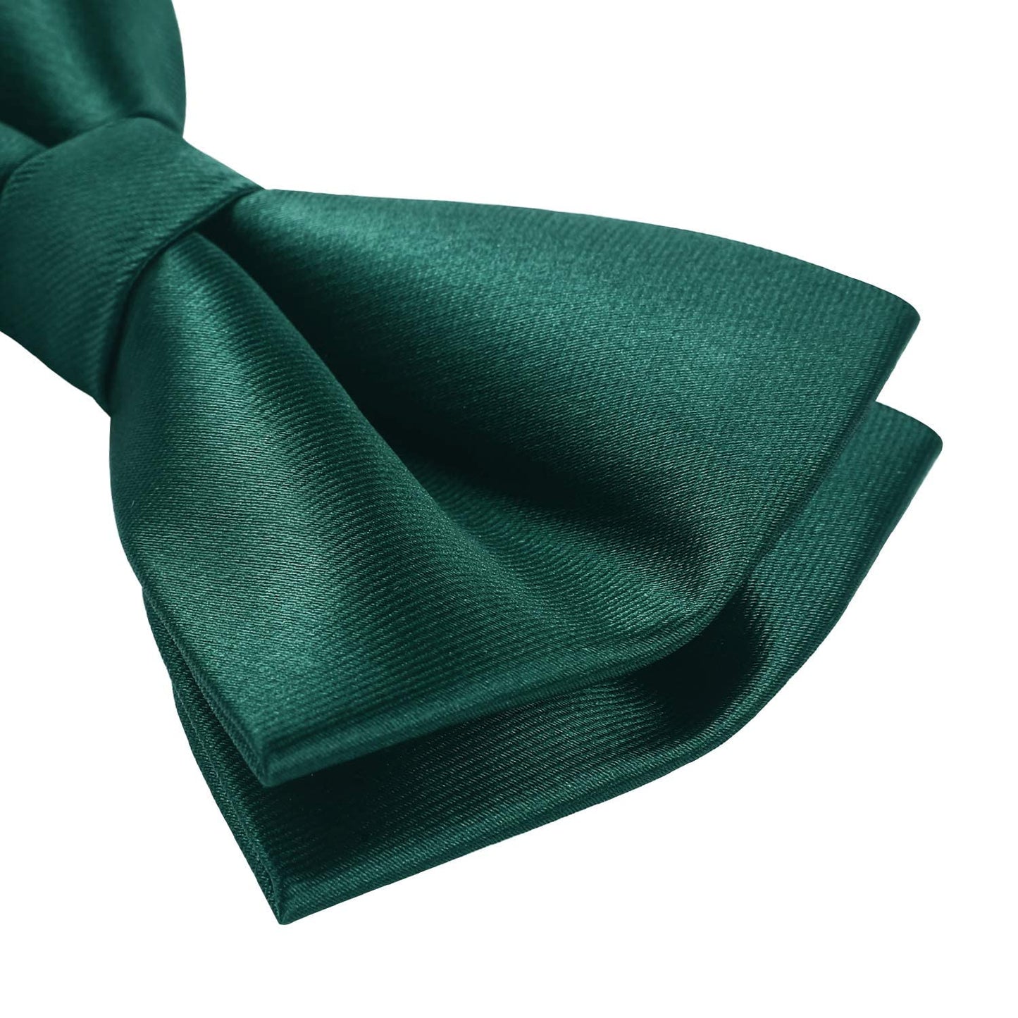 Hisdern Dark Green Solid Pre-Tied Bow Tie Accessories Set For Evening Wear