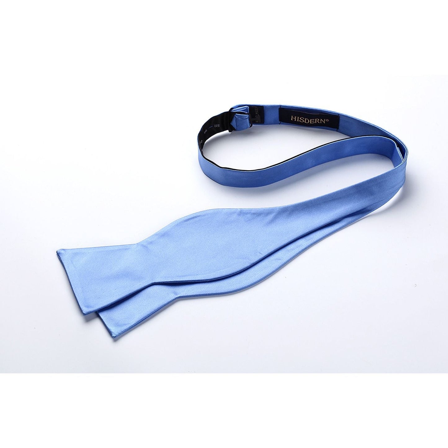 Hisdern Blue Solid Bow Tie Accessories Set For Evening Wear