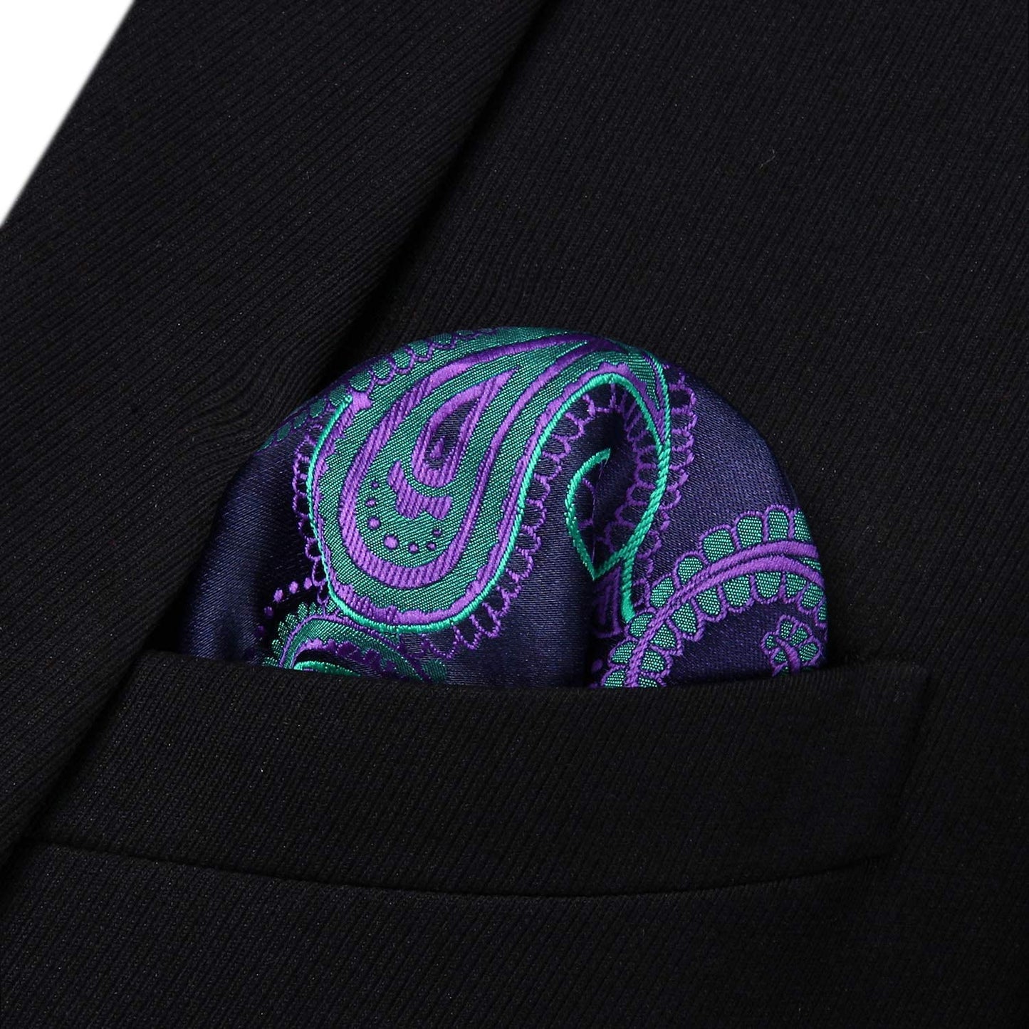 Hisdern Paisley Suspenders Bow Tie Set Blue Purple Formal Accessories