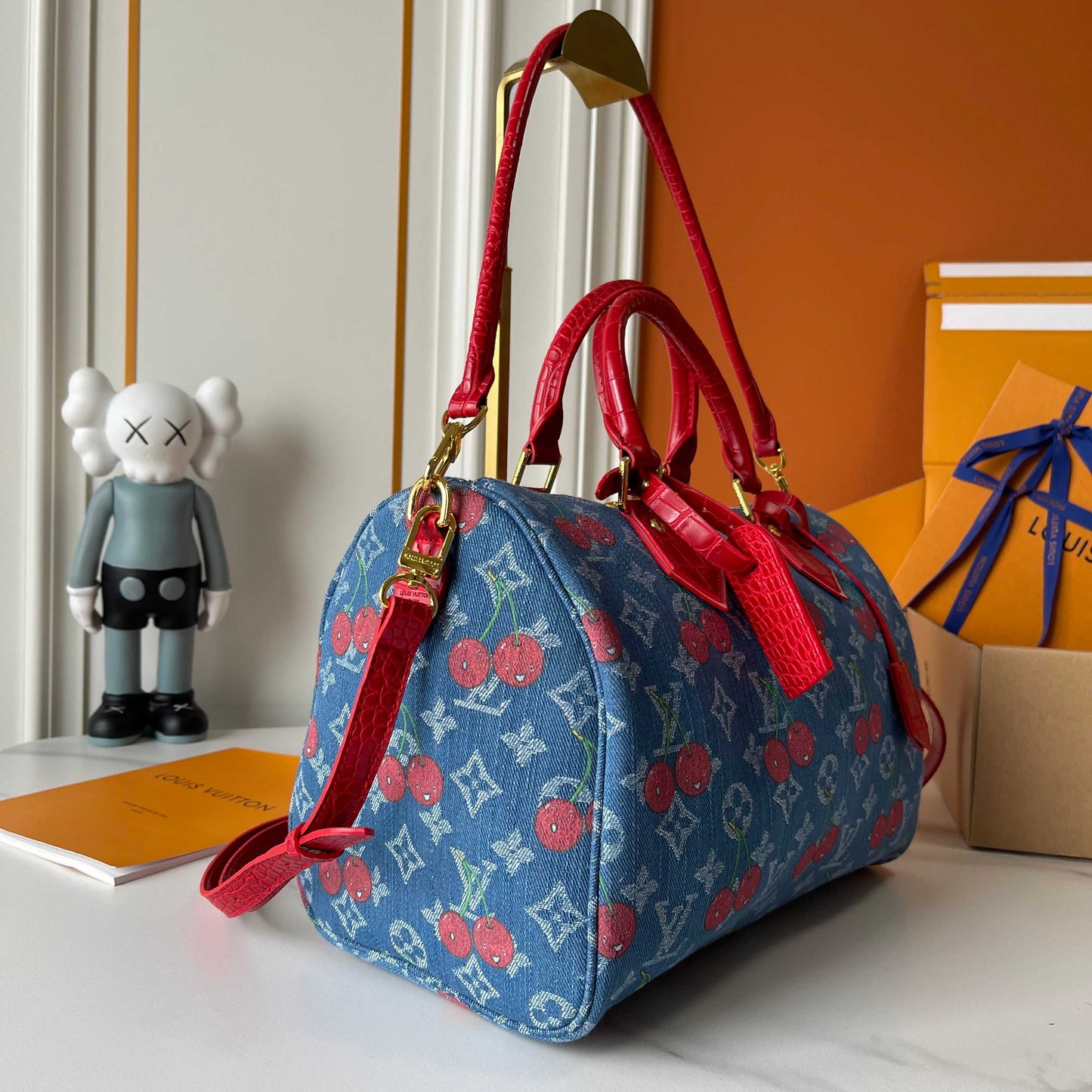 Denim Blue Cherry Crossbody Bag 1025070323