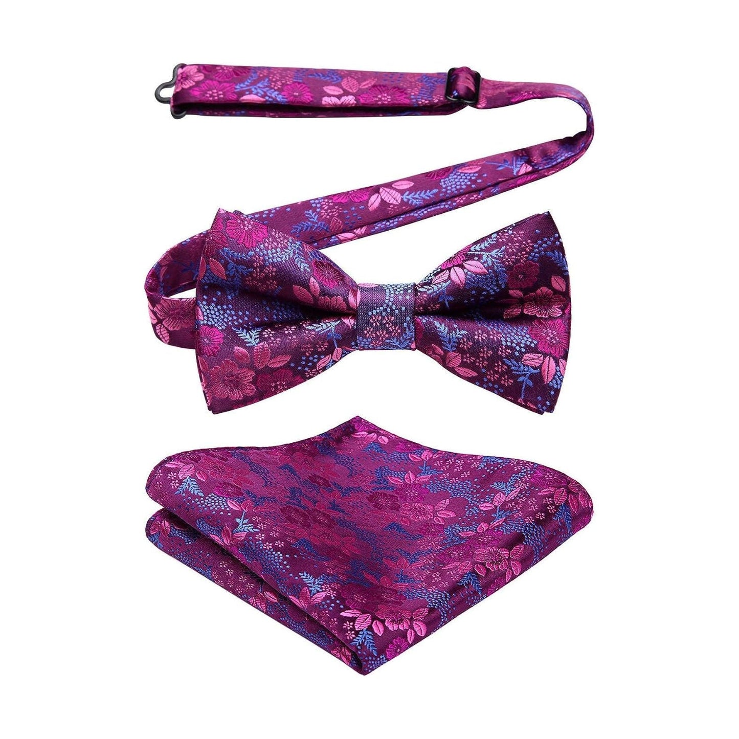Hisdern Purple Paisley Pre-Tied Bow Tie For Evening Wear