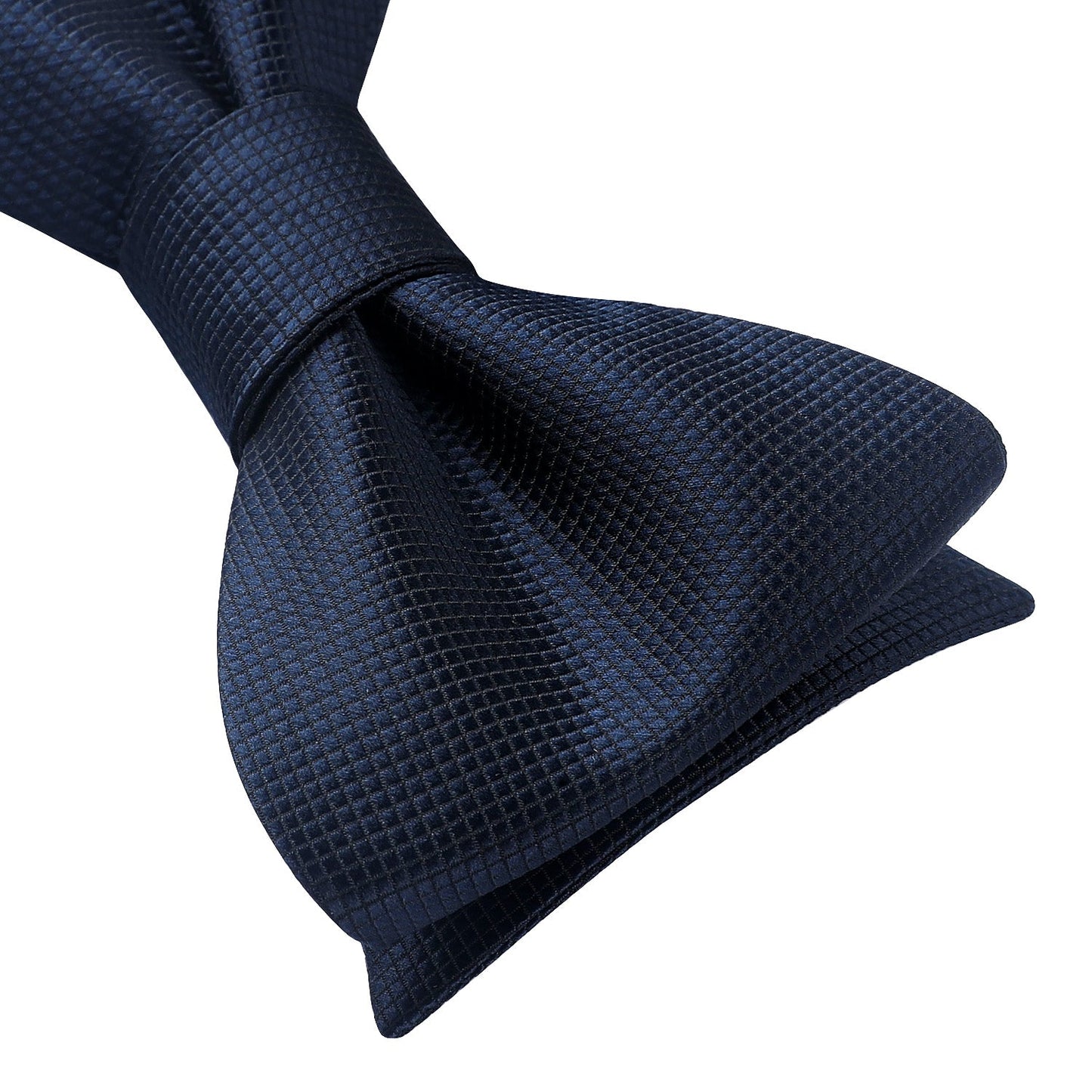 Hisdern Navy Blue Solid Bow Tie Accessories Set For Evening Wear