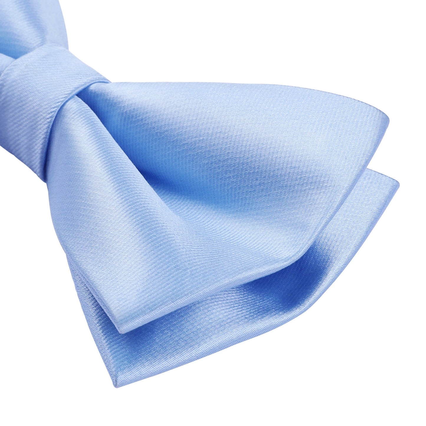 Hisdern Blue Solid Pre-Tied Bow Tie Accessories Set For Evening Wear