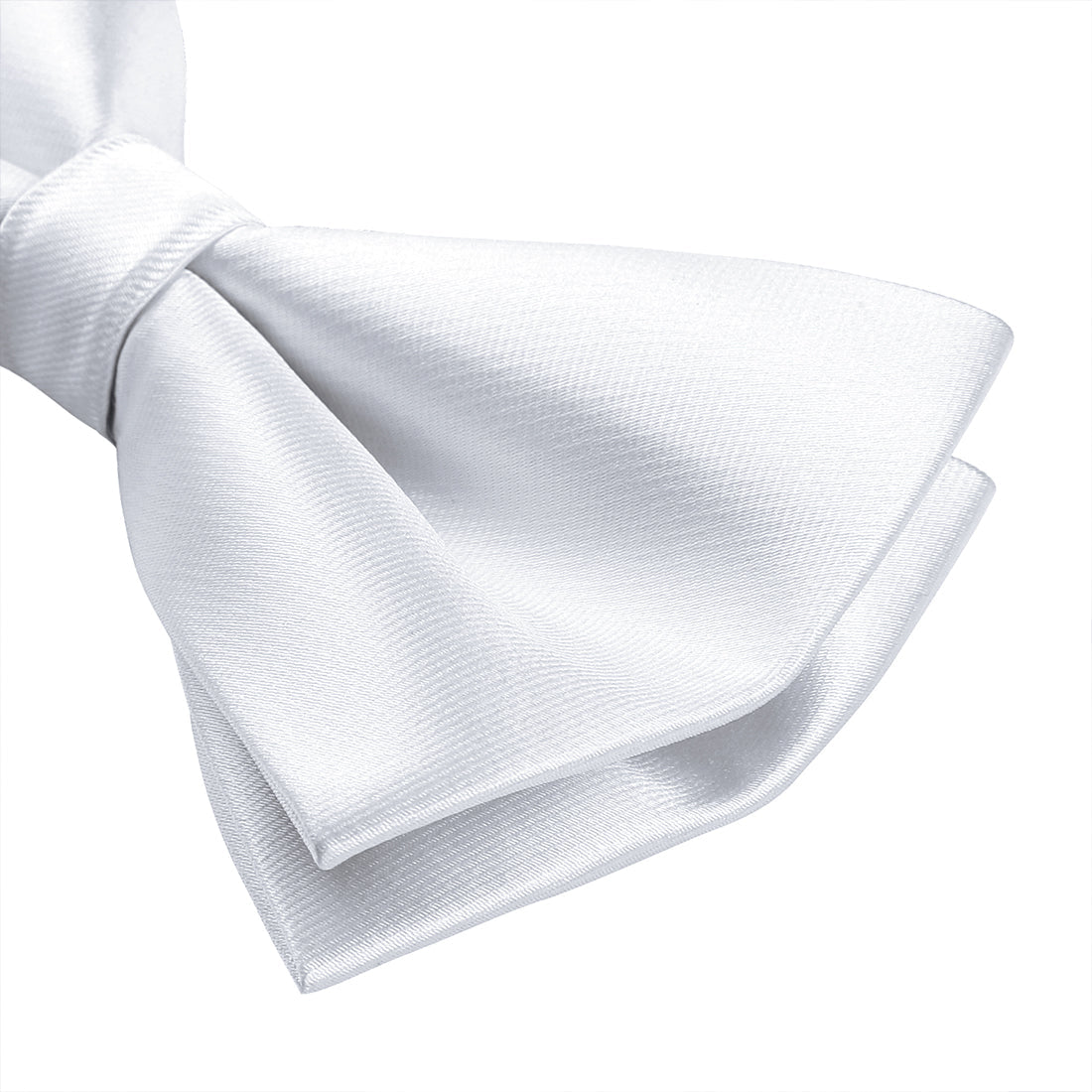Hisdern White Solid Pre-Tied Bow Tie Accessories Set For Evening Wear