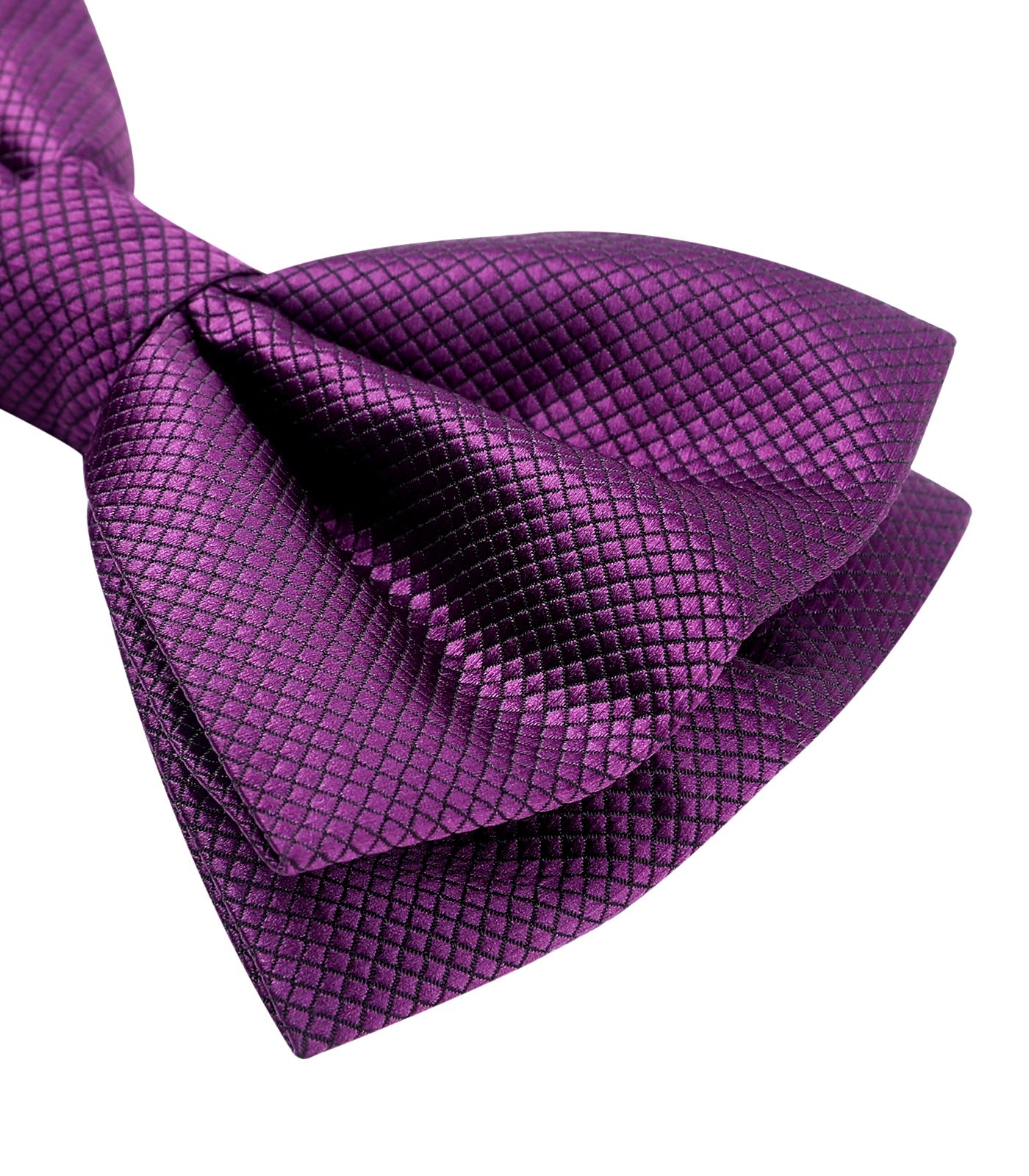 Hisdern Purple Solid Pre-Tied Bow Tie Accessories Set For Evening Wear
