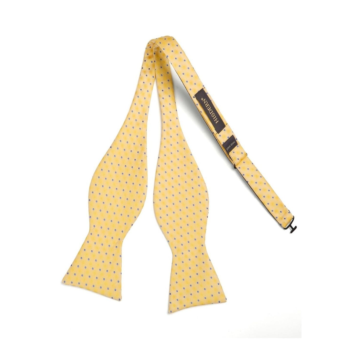 Hisdern Polka Dots Yellow Purple Bow Tie Set for Party Wedding