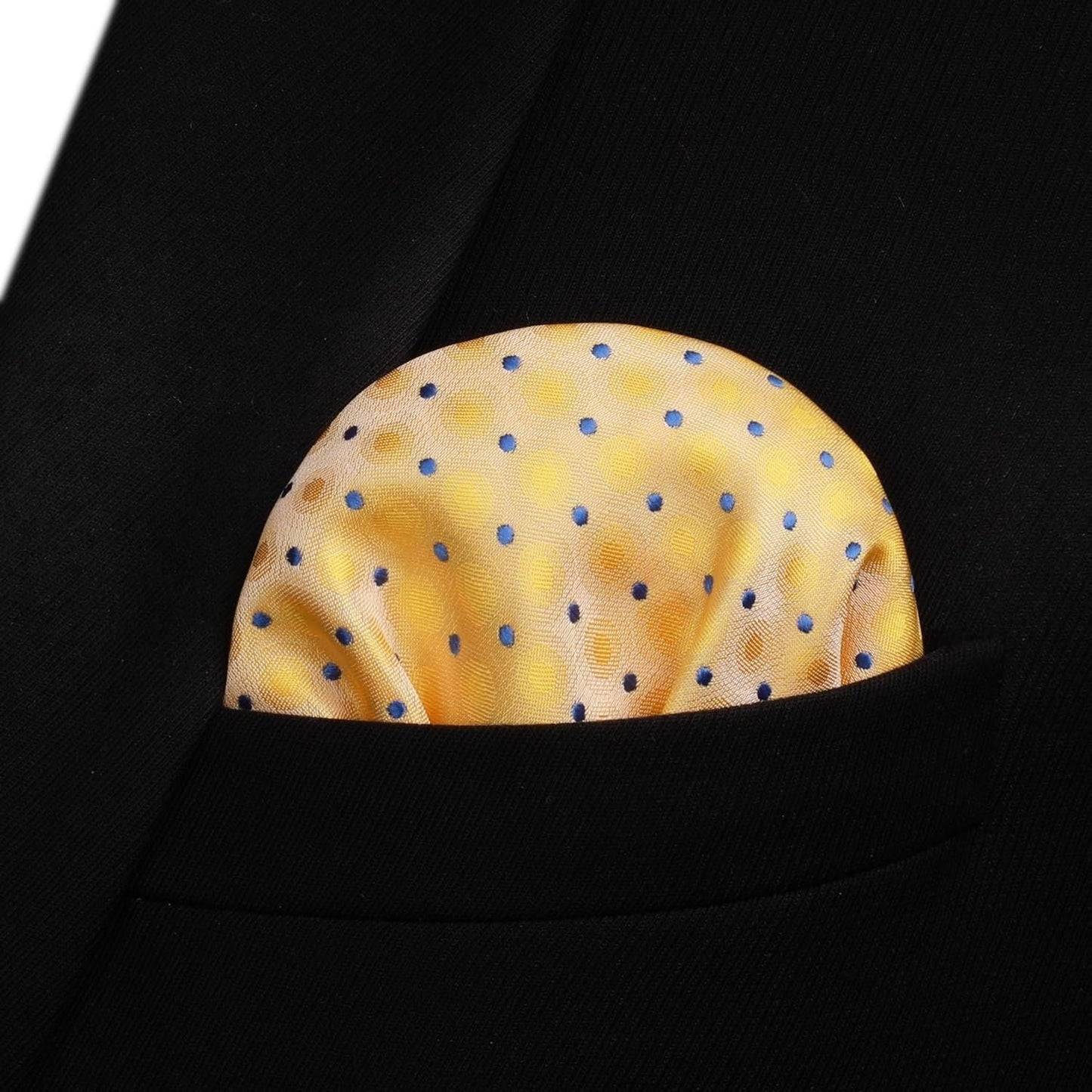 Hisdern Polka Dots Yellow Purple Bow Tie Set for Party Wedding