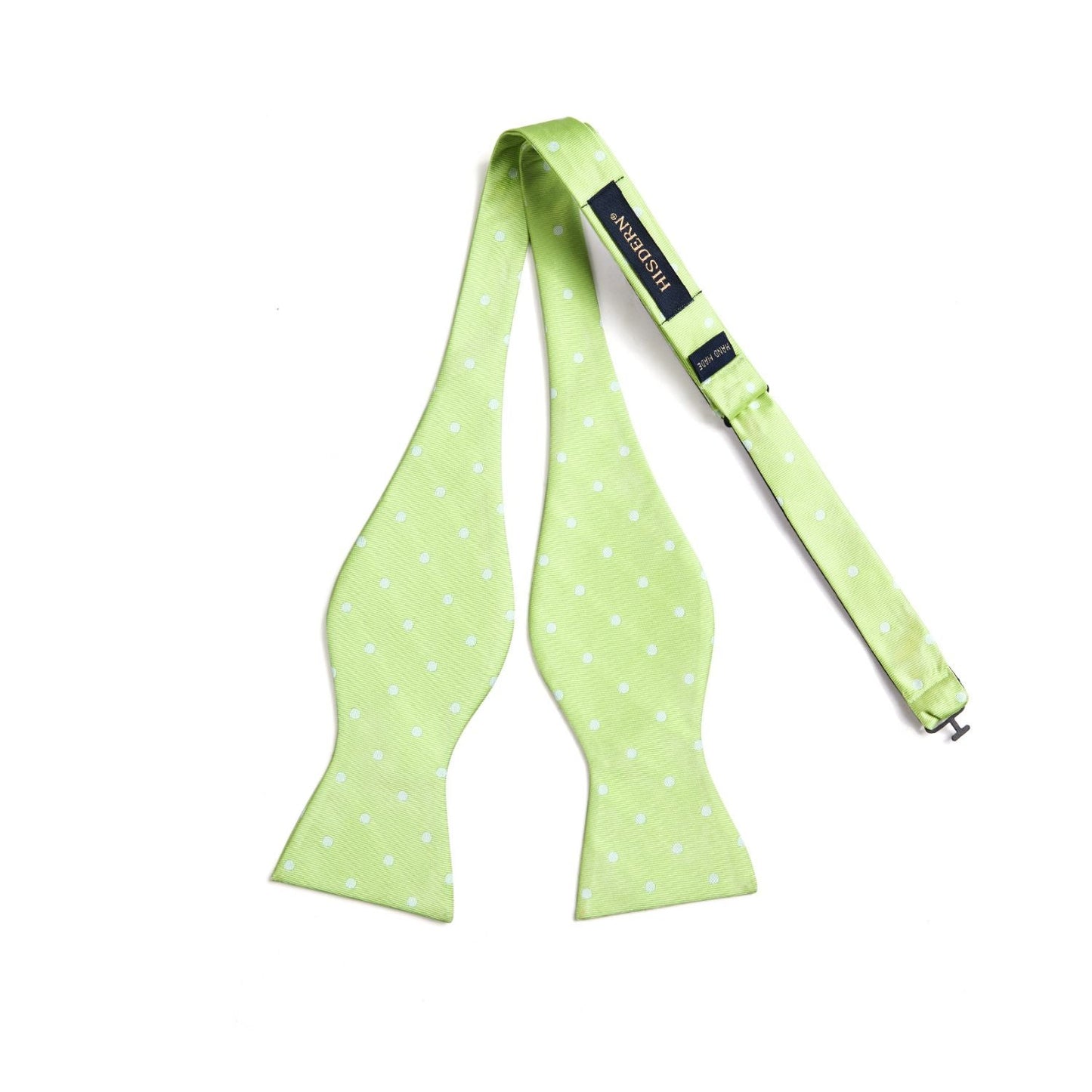 Hisdern Polka Dots Green White Bow Tie Set for Party Wedding