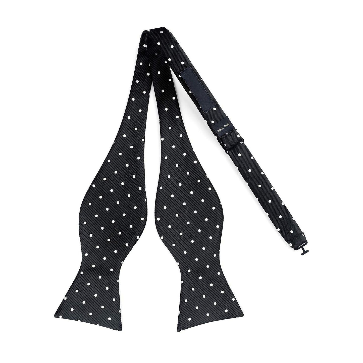Hisdern Polka Dots Black Silver Bow Tie Set for Party Wedding