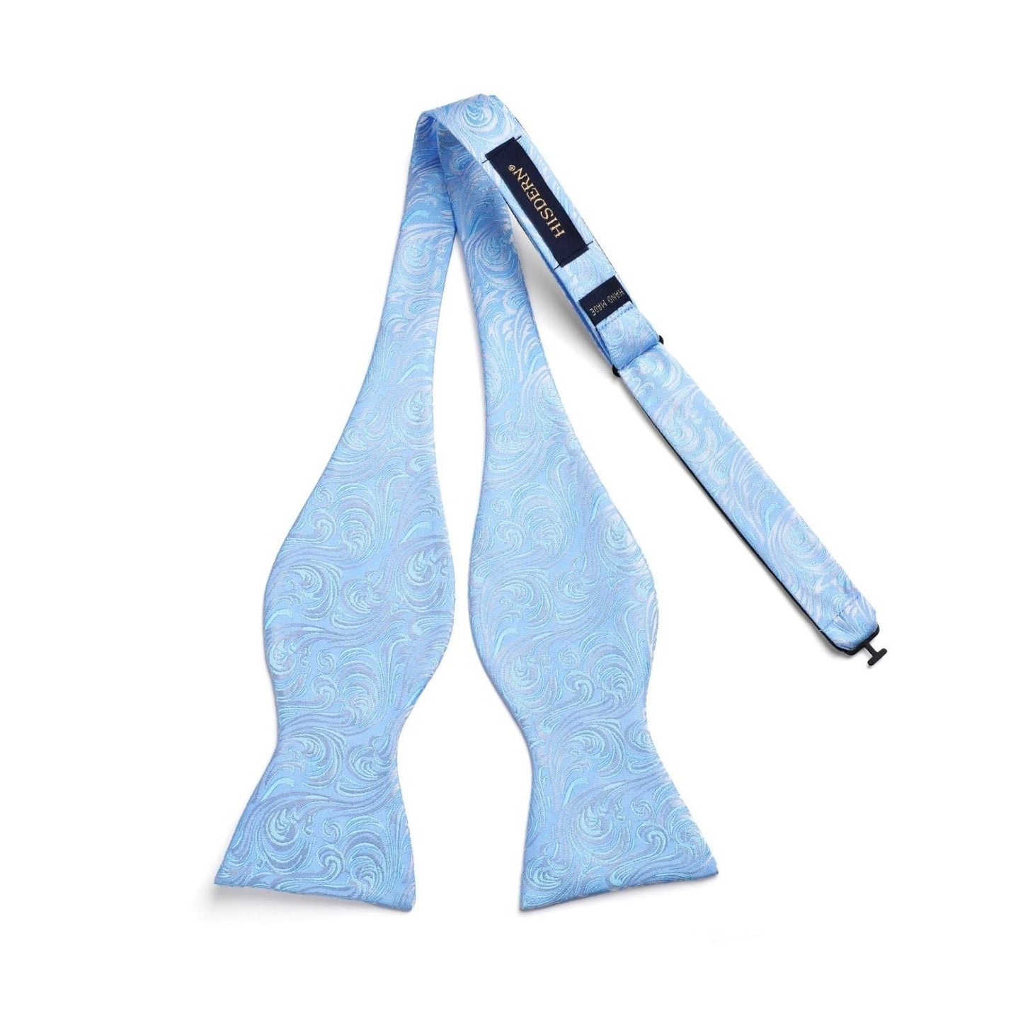 Hisdern Baby Blue Paisley Bow Tie Set For Evening Wear