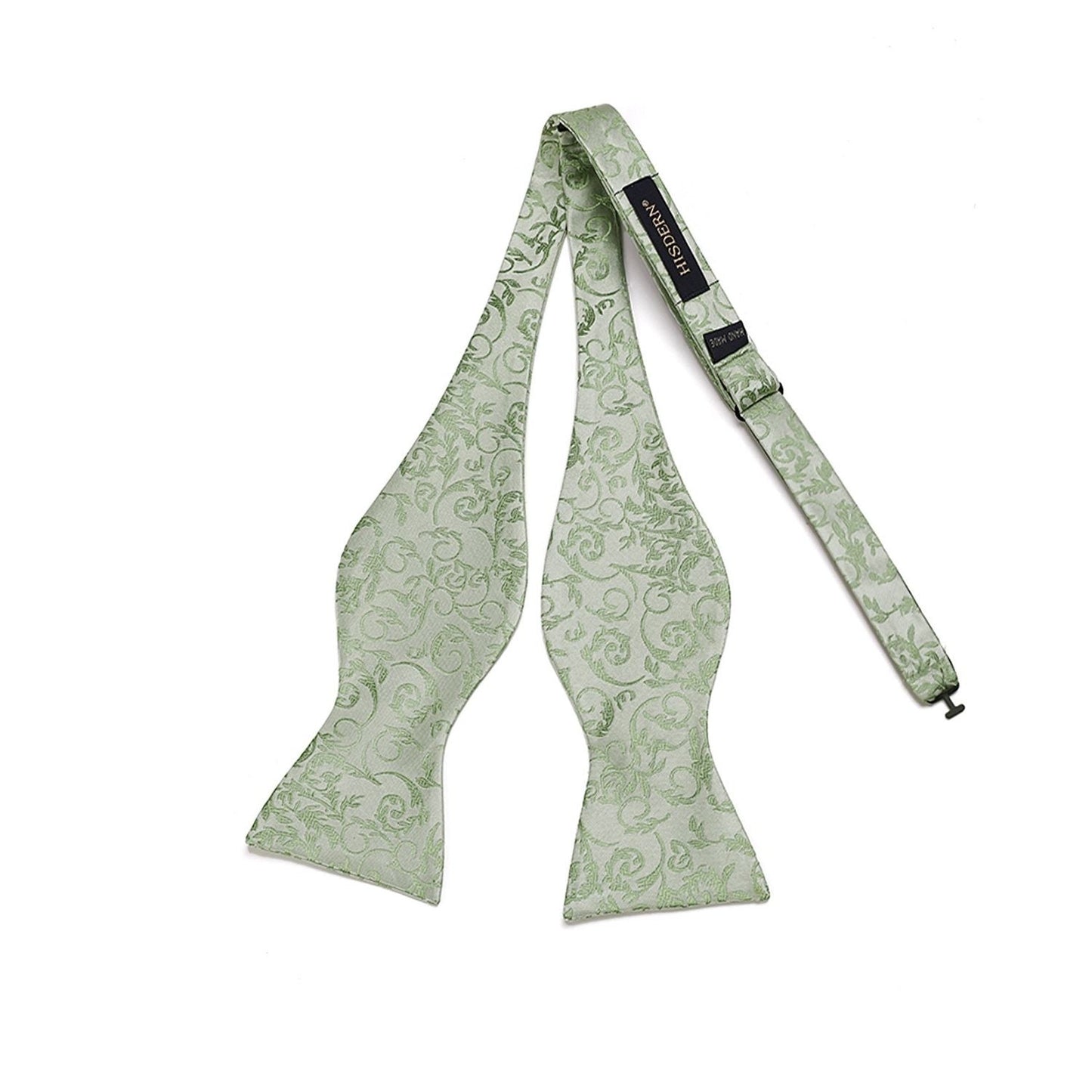 Hisdern Sage Green Floral Bow Tie Accessories Set For Evening Wear