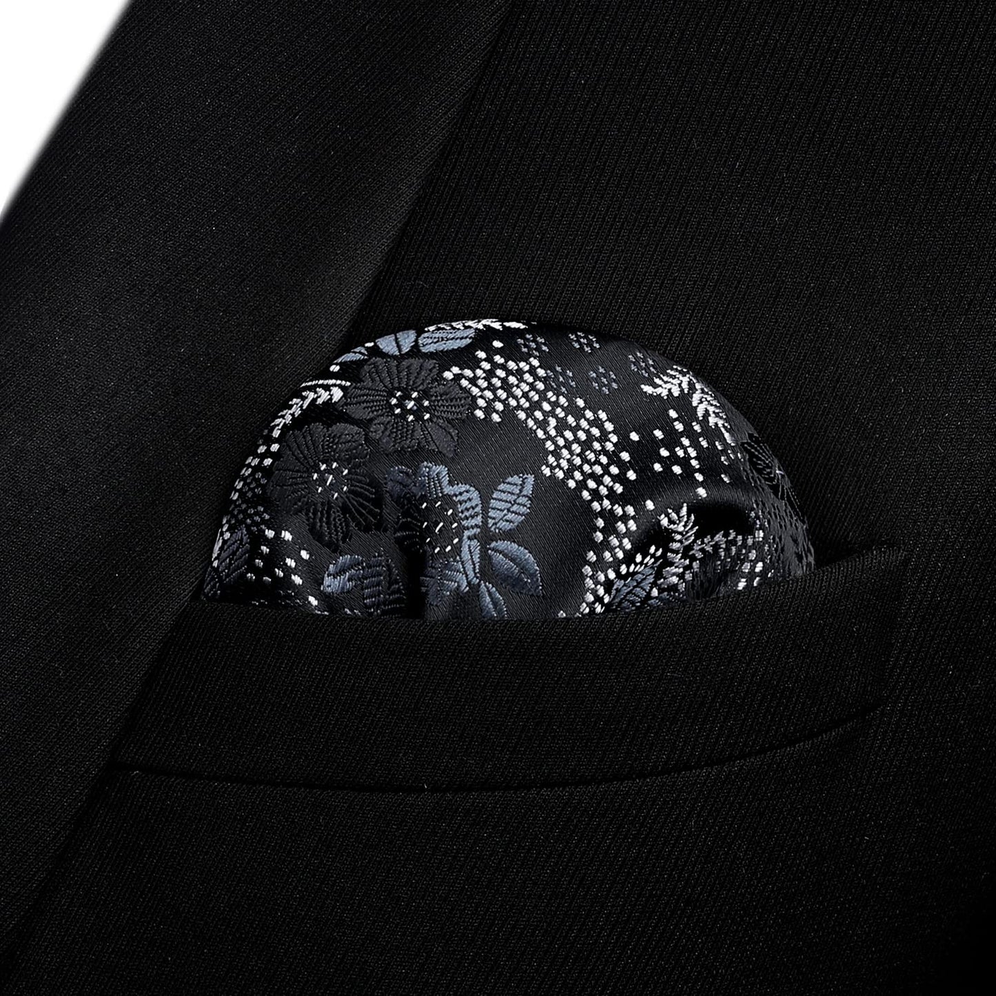 Hisdern Blue White Floral Bow Tie Set Groomsmen Wedding