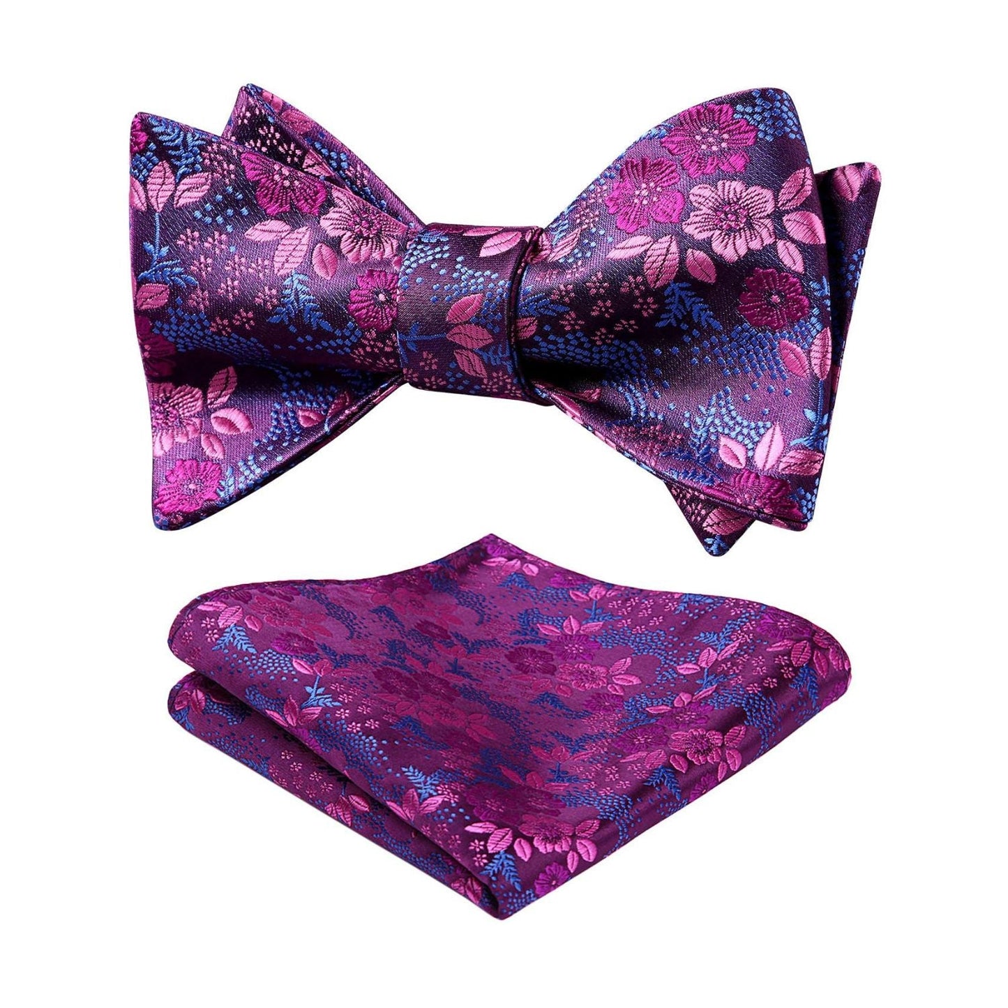 Hisdern Fuschia Paisley Bow Tie Set For Evening Wear