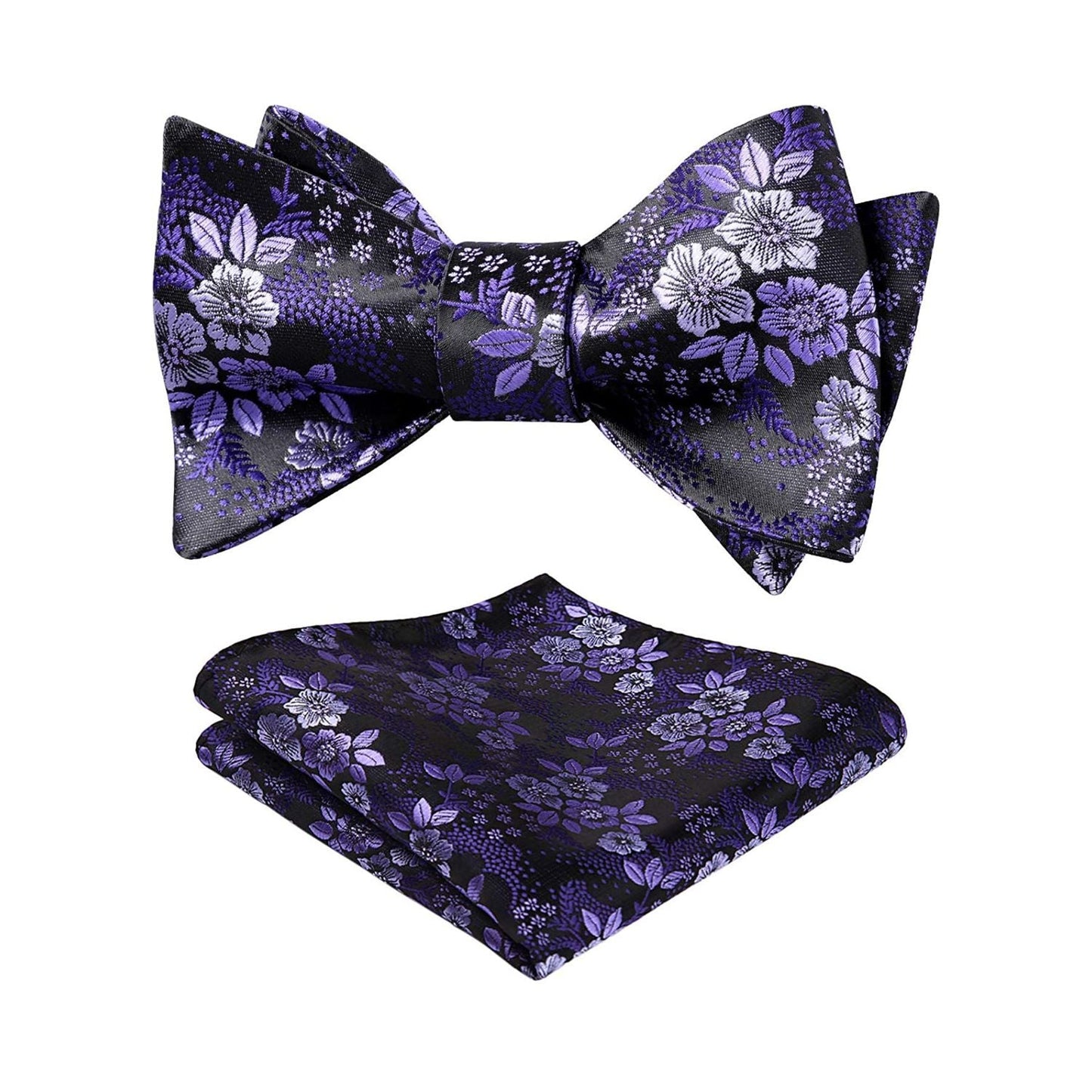 Hisdern Purple And Lavender Floral Bow Tie Set Groomsmen Wedding