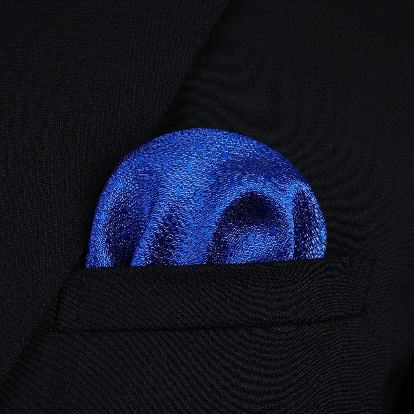 Hisdern Houndstooth Bow Tie Pocket Square Royal Blue Formal Attire