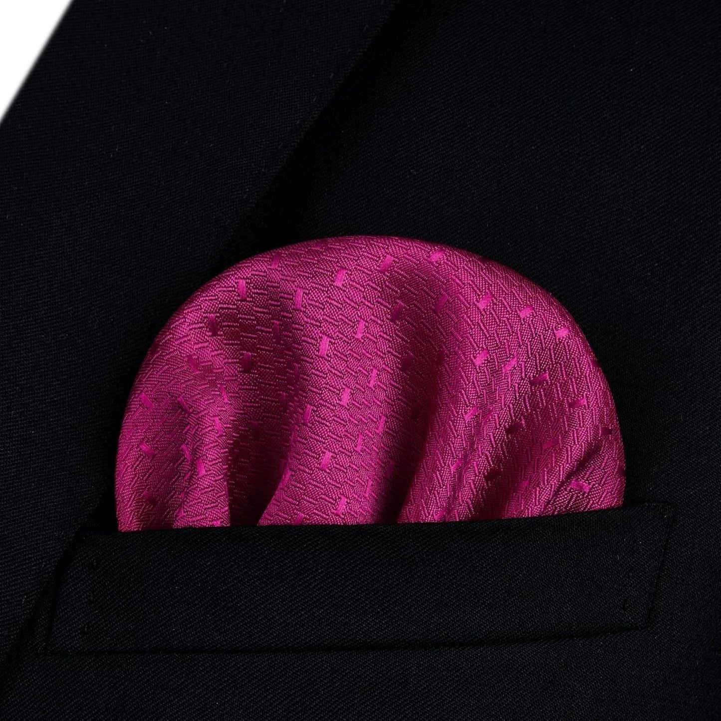 Hisdern Polka Dots Hot Pink Bow Tie Set for Party Wedding