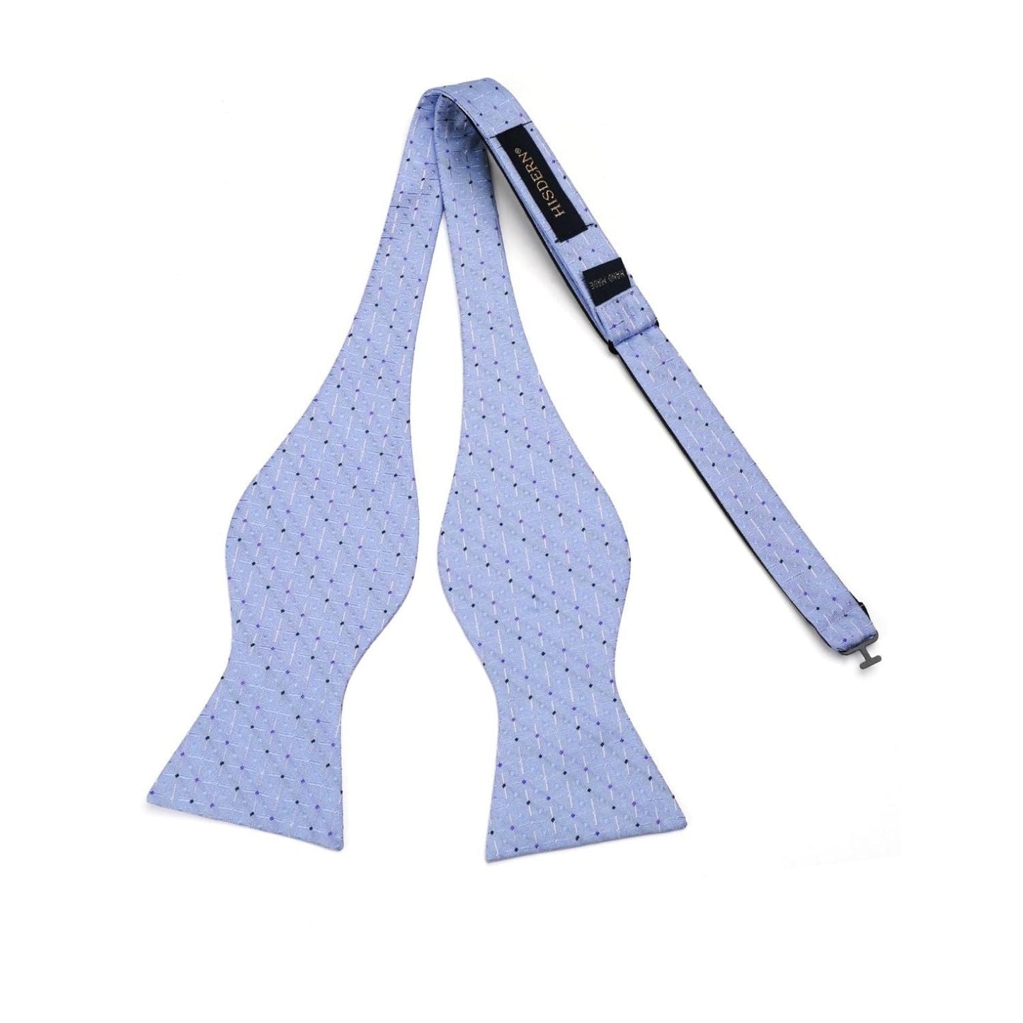 Hisdern Purple Plaid Bow Tie Set For Special Occasions
