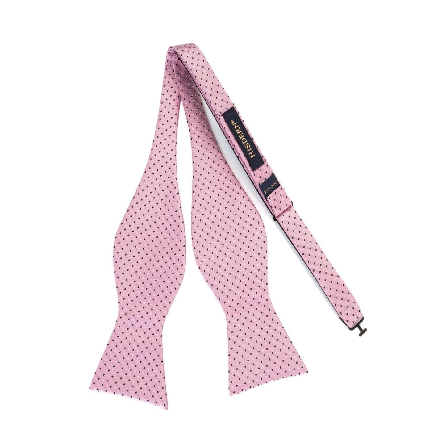 Hisdern Polka Dots Pink Black Bow Tie Set for Party Wedding