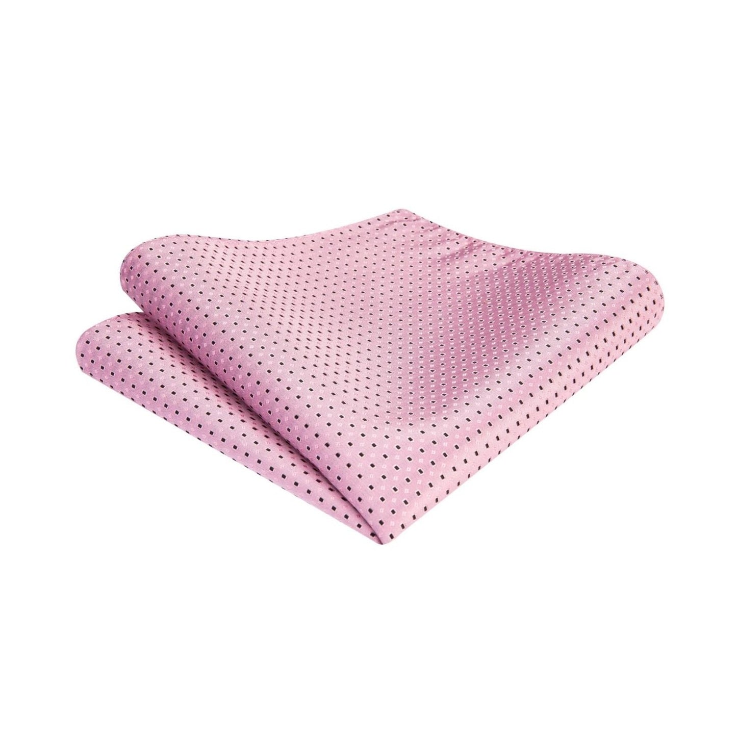 Hisdern Polka Dots Pink Black Bow Tie Set for Party Wedding