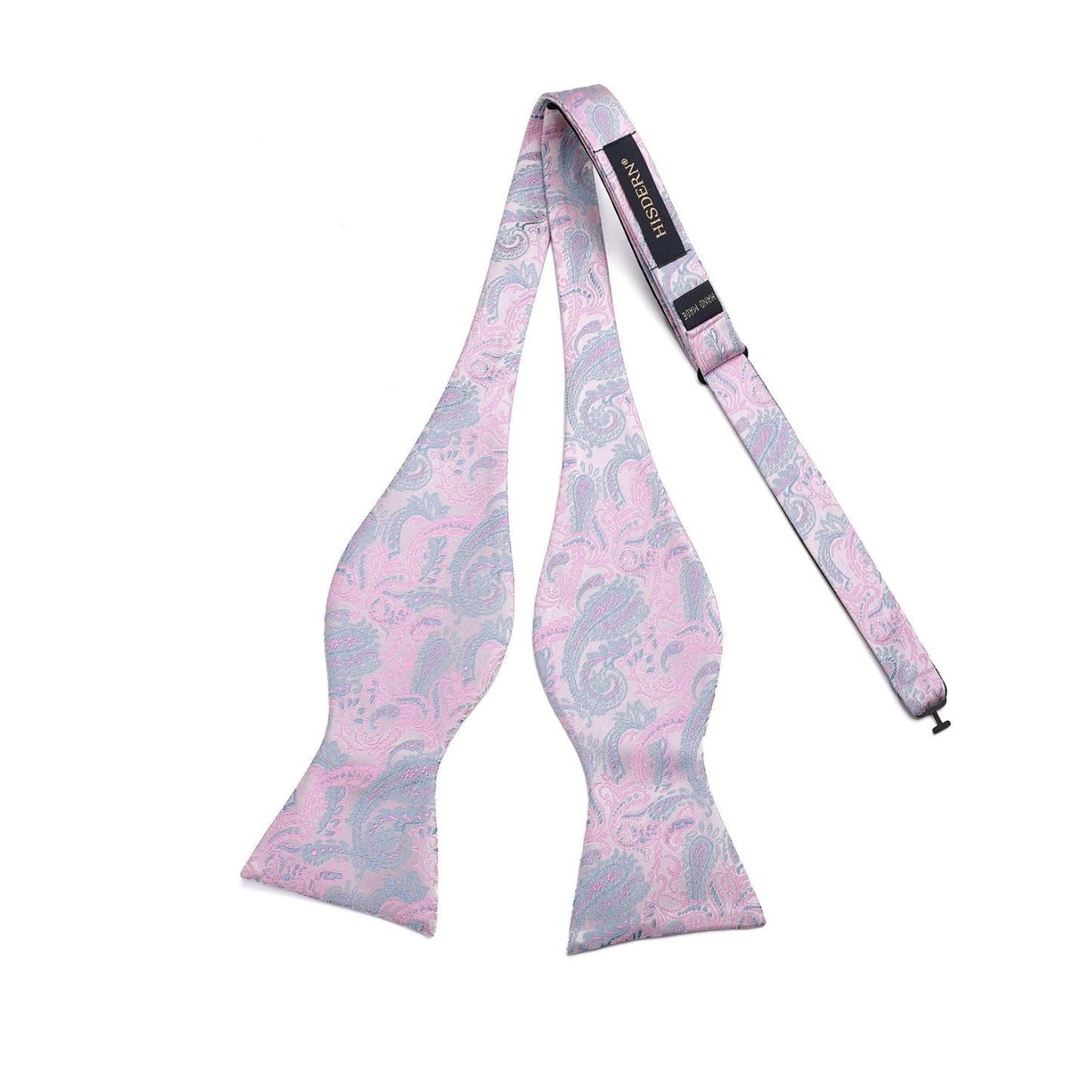Hisdern Pink Paisley Bow Tie Set For Evening Wear