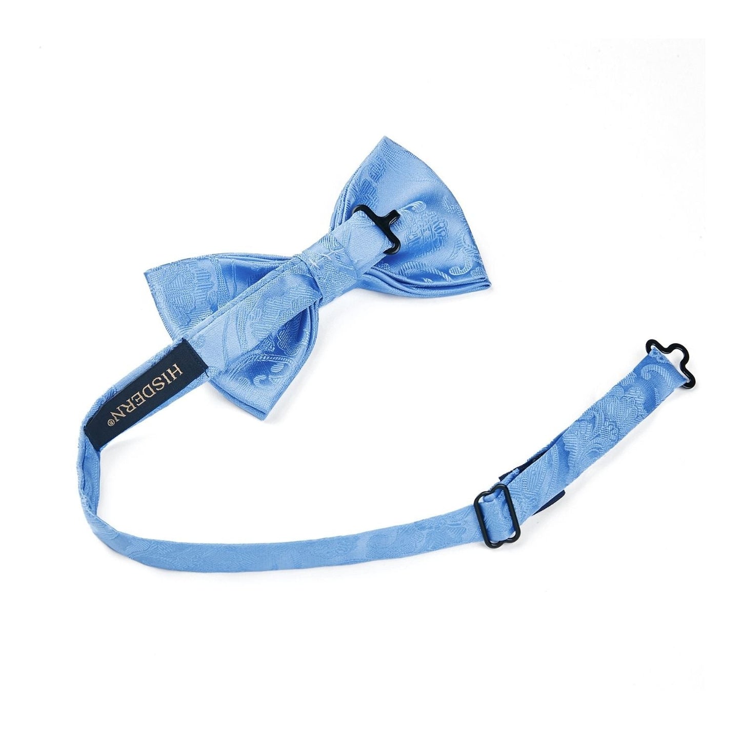 Hisdern Sky Blue Paisley Pre-Tied Bow Tie Set for Wedding
