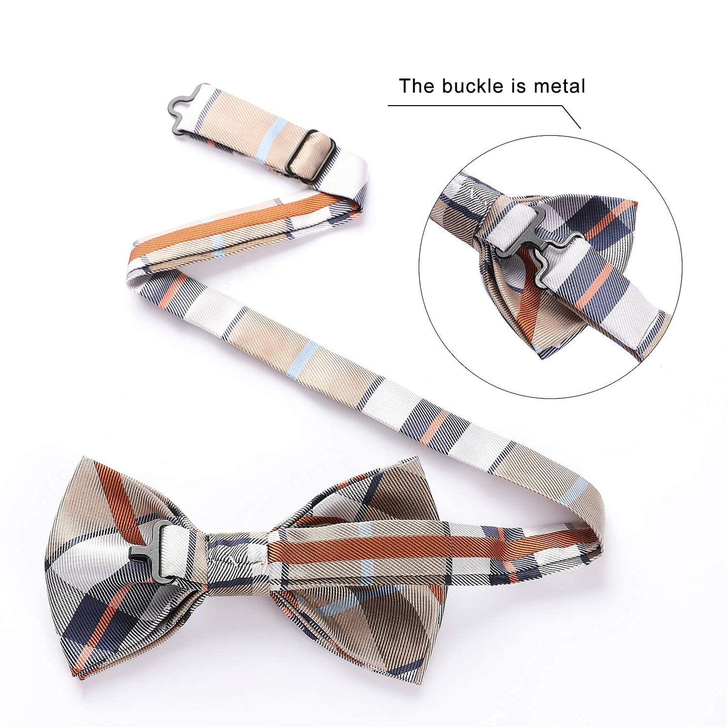 Hisdern 3pcs Pre-Tied Bow Ties for Men Formal Events 1-B-02