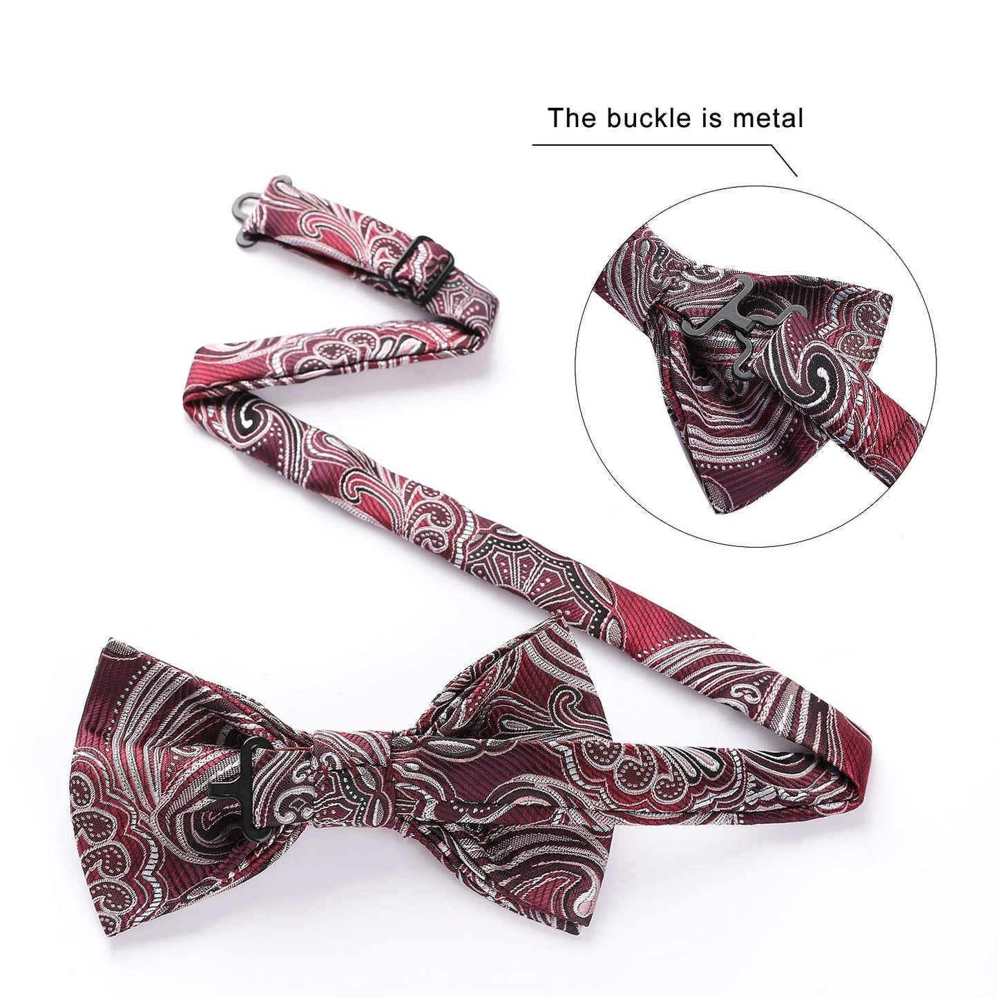 Hisdern 6pcs Pre-Tied Bow Ties for Men Formal Events 4-B6-04