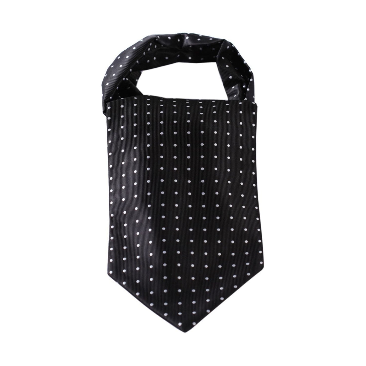 Hisdern Polka Dot Ascot Black White Cravat for Men Vintage Style Neckwear