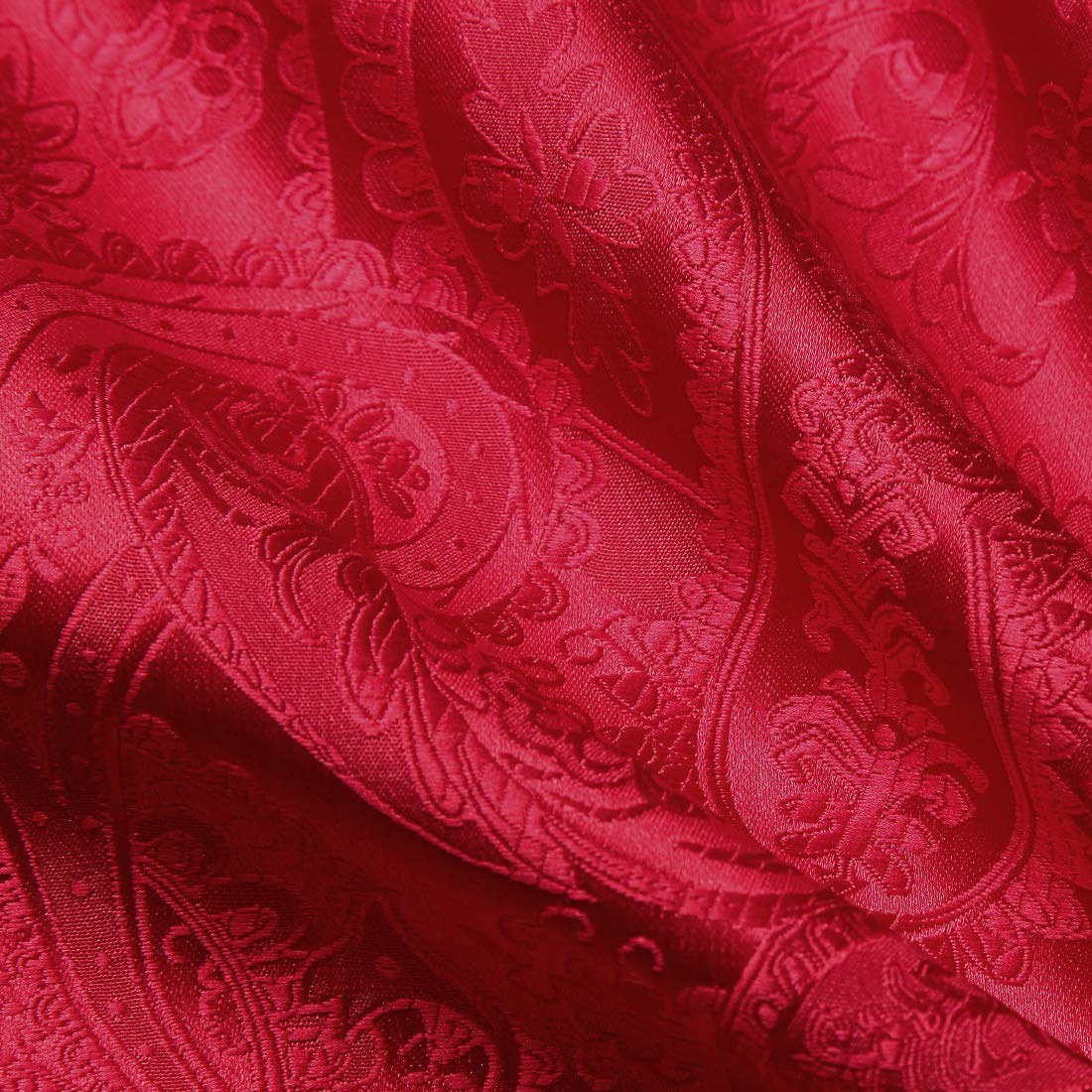 Hisdern Paisley Ascot Cravat for Men Red Formal Neckwear