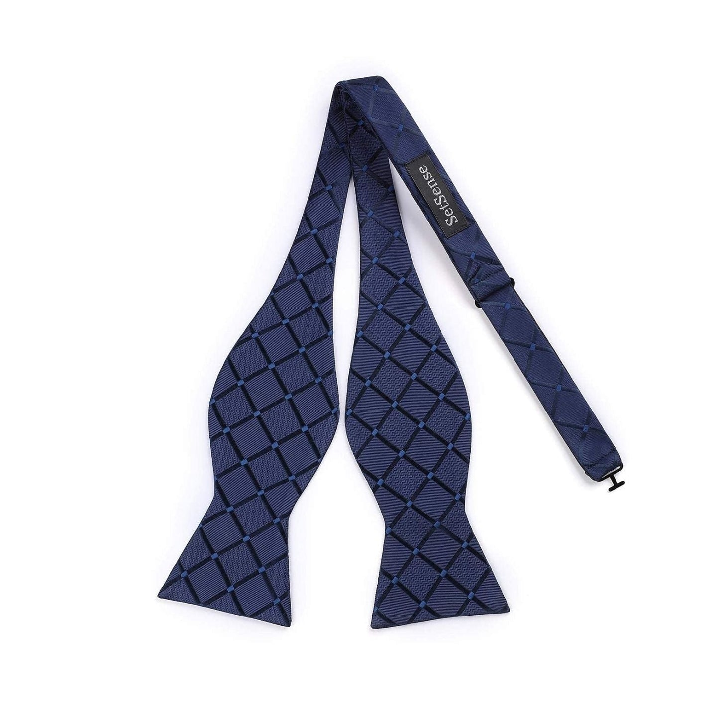 Hisdern Plaid Suspenders Bow Tie Set Navy Blue Pattern Accessories