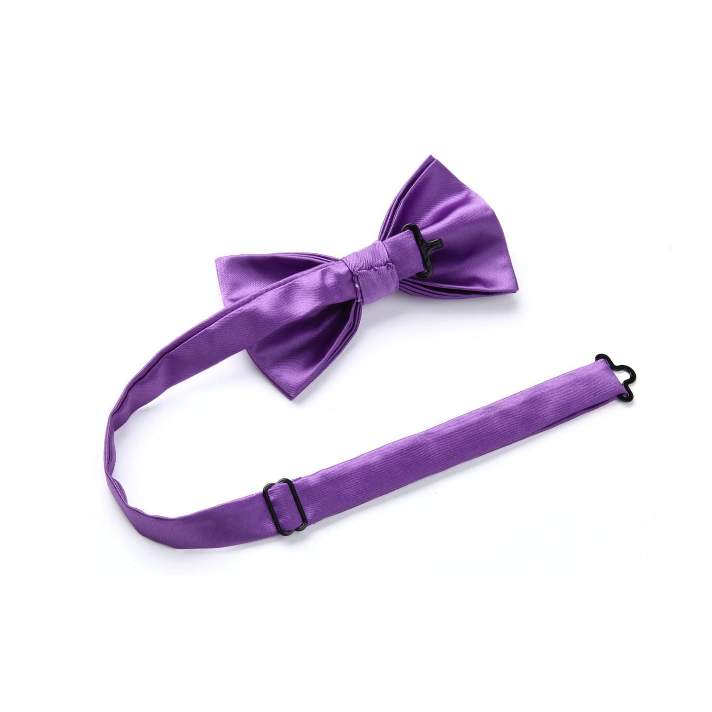 Hisdern Solid Suspenders Pre-Tied Bow Tie Set Purple Formal Wedding Outfit