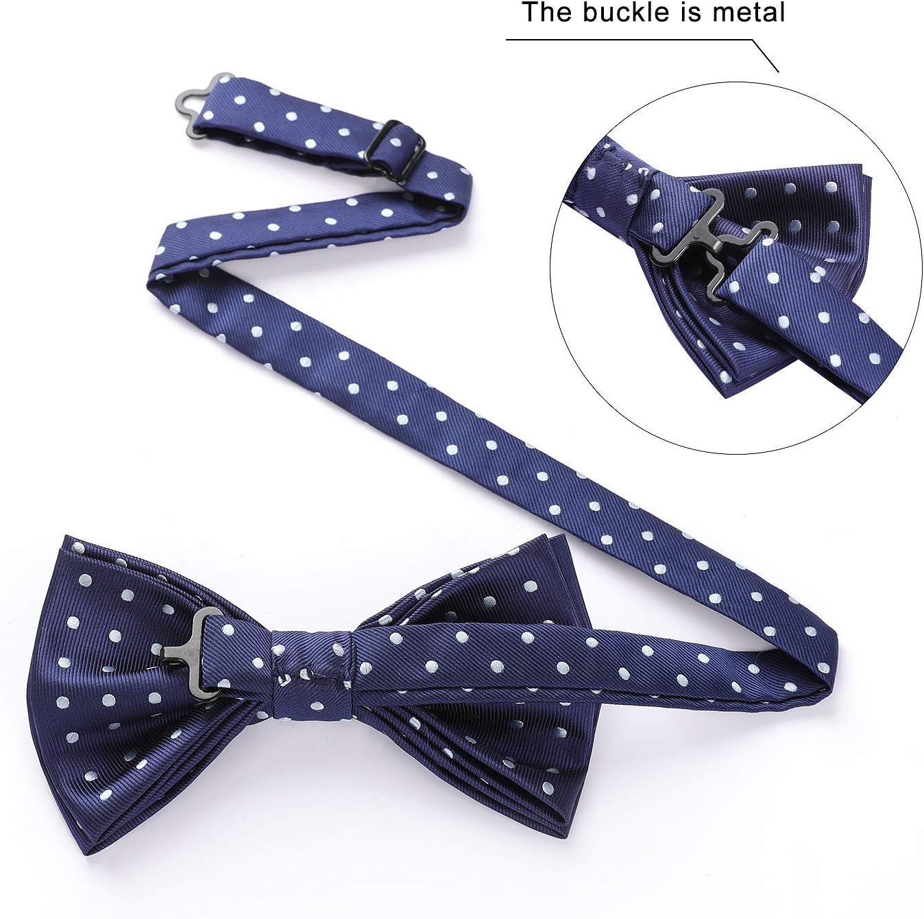 Hisdern Blue Yellow Plaid Pre-Tied Bow Tie for Men Classic Formal Business