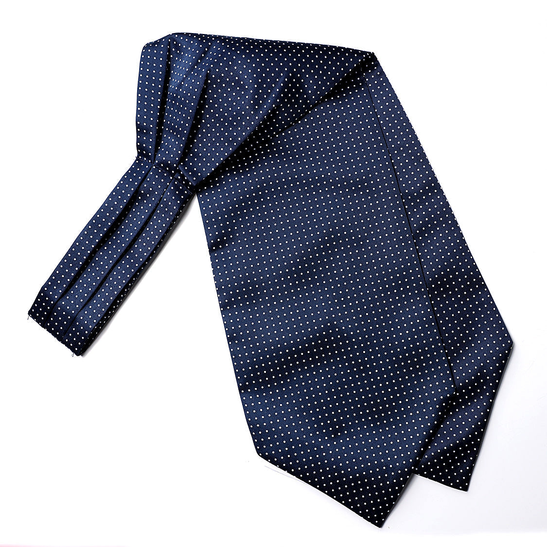 Hisdern Polka Dot Ascot Blue Cravat for Men Vintage Style Neckwear