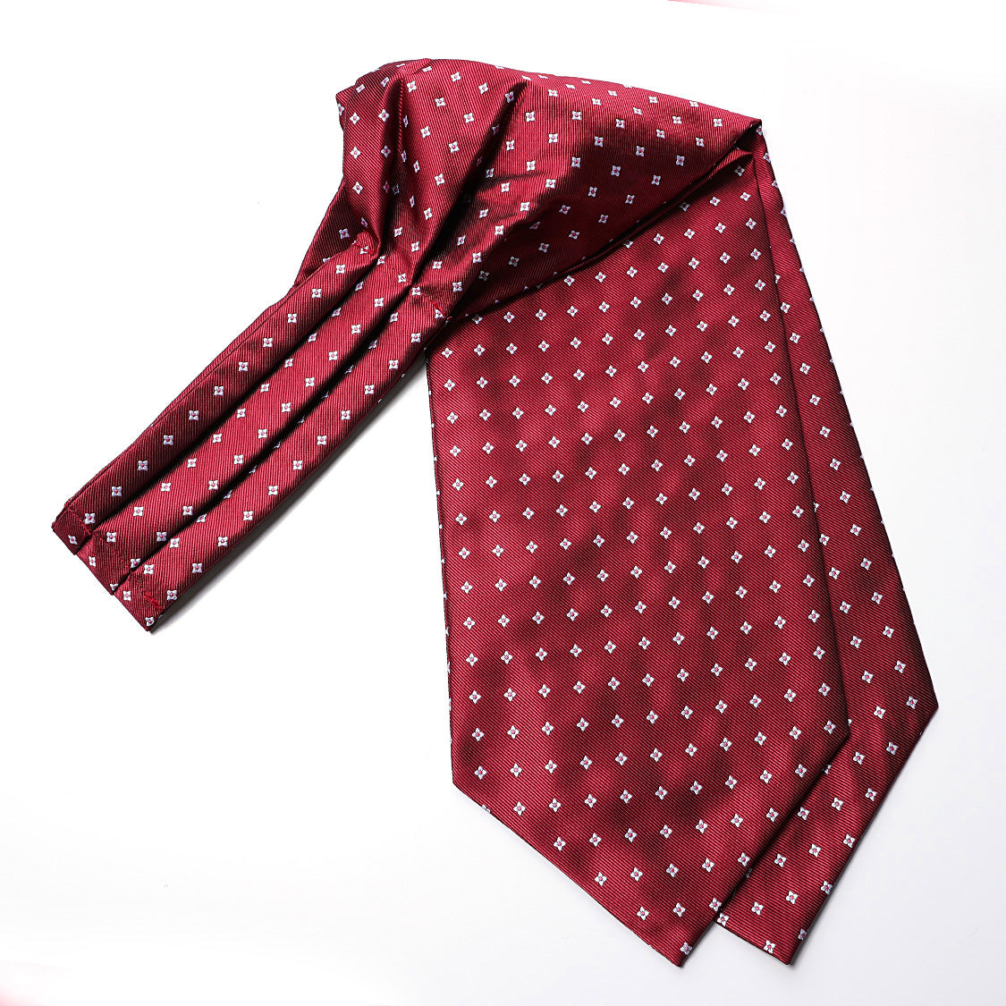 Hisdern Floral Red Ascot Cravat for Men Wedding Formal