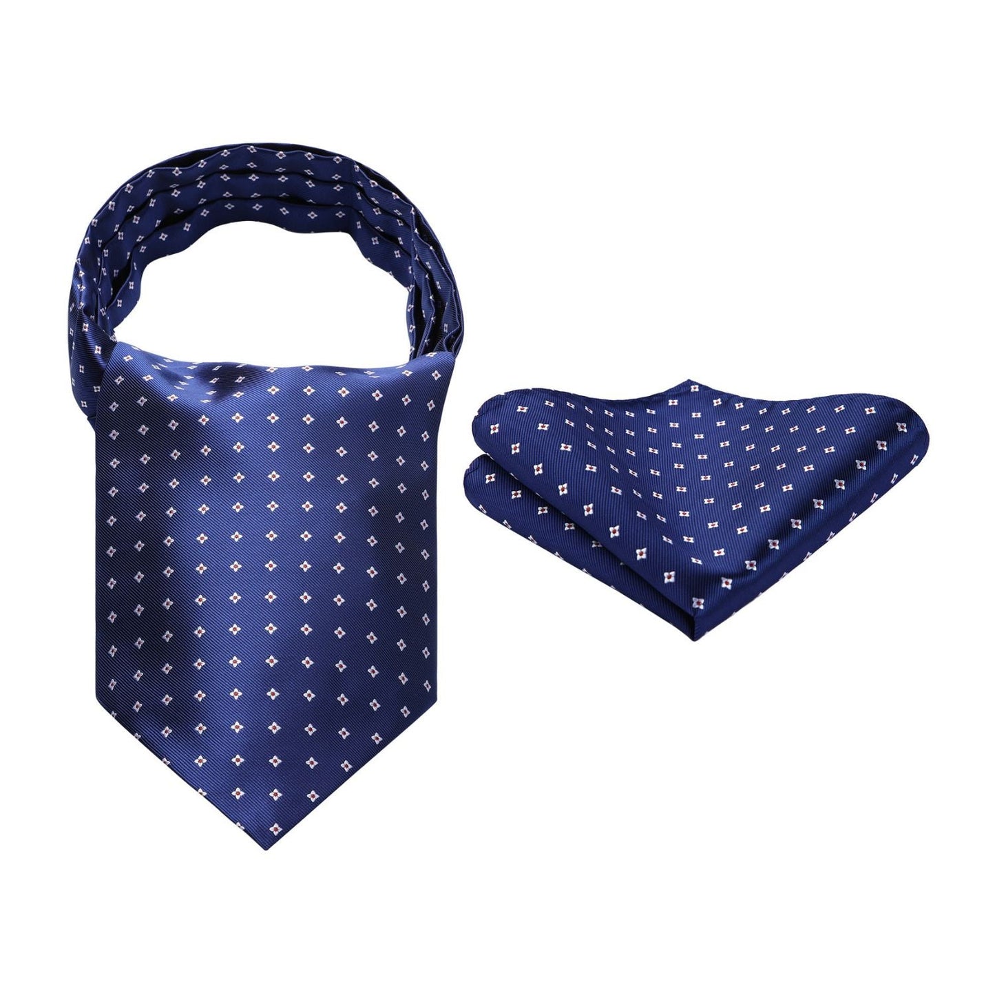 Hisdern Floral Blue Ascot Cravat for Men Wedding Formal
