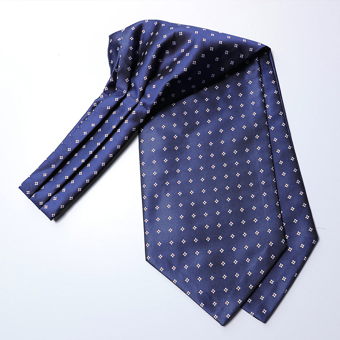Hisdern Floral Blue Ascot Cravat for Men Wedding Formal