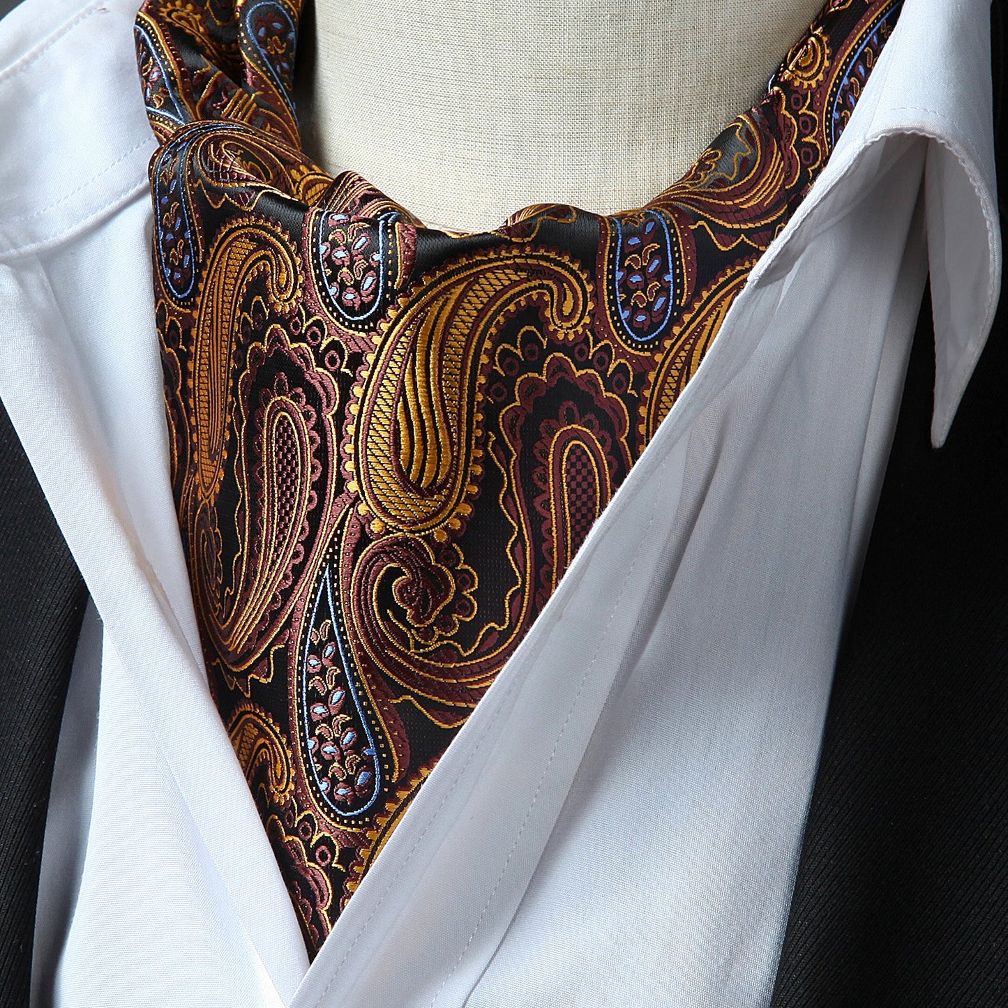 Hisdern Brown Paisley Men’s Neckwear for Casual Style